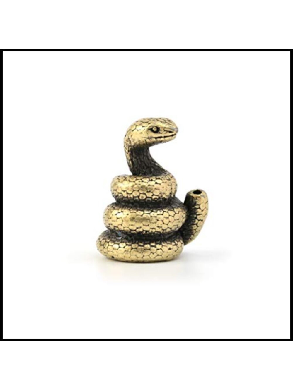Brass Mini Antique Snake Statue Incense Holder Meditation Figurine Decor Gift
